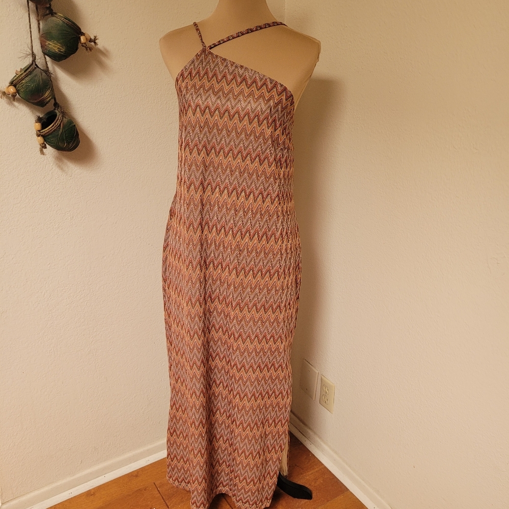 Eloquii Knit Zigzag High Neck Midi Dress